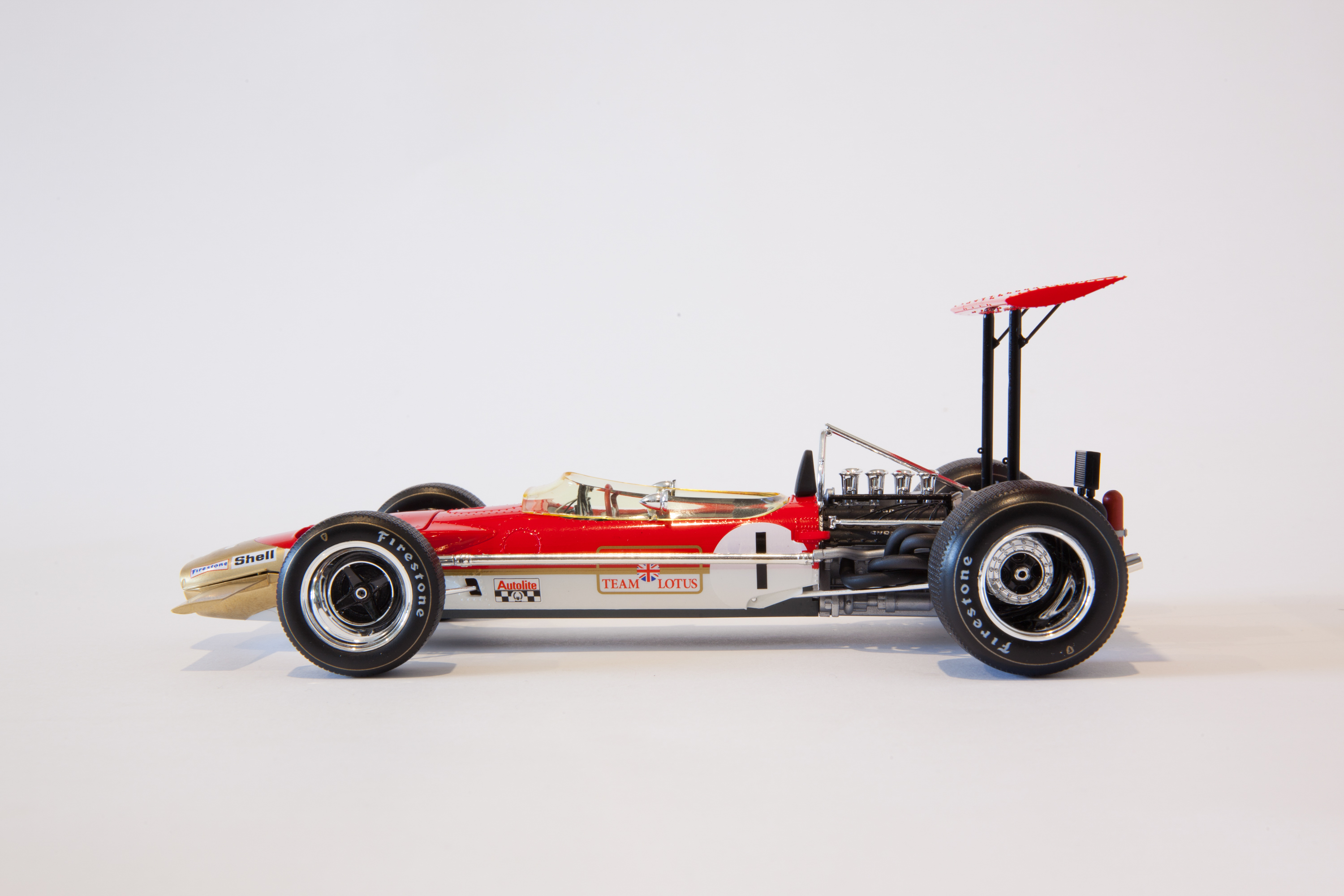 1969 US Grand Prix 1//20 Formula 1 F1 Model Car Kit Ebbro Team Lotus Type 49B
