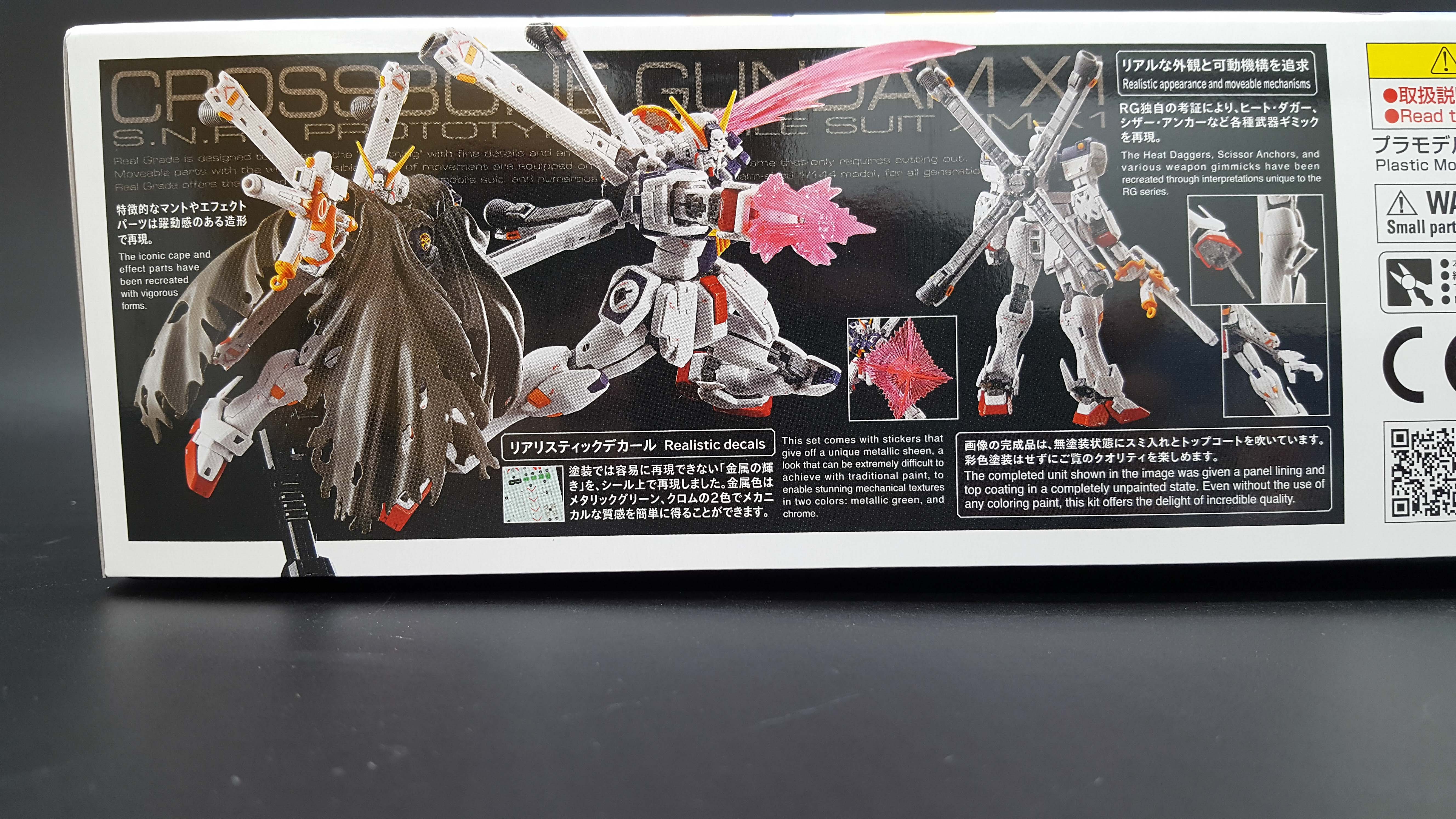 Details about   BANDAI RG 1/144 Crossbone Gundam X1 Gunpla Plastic Model Kit Clear Color