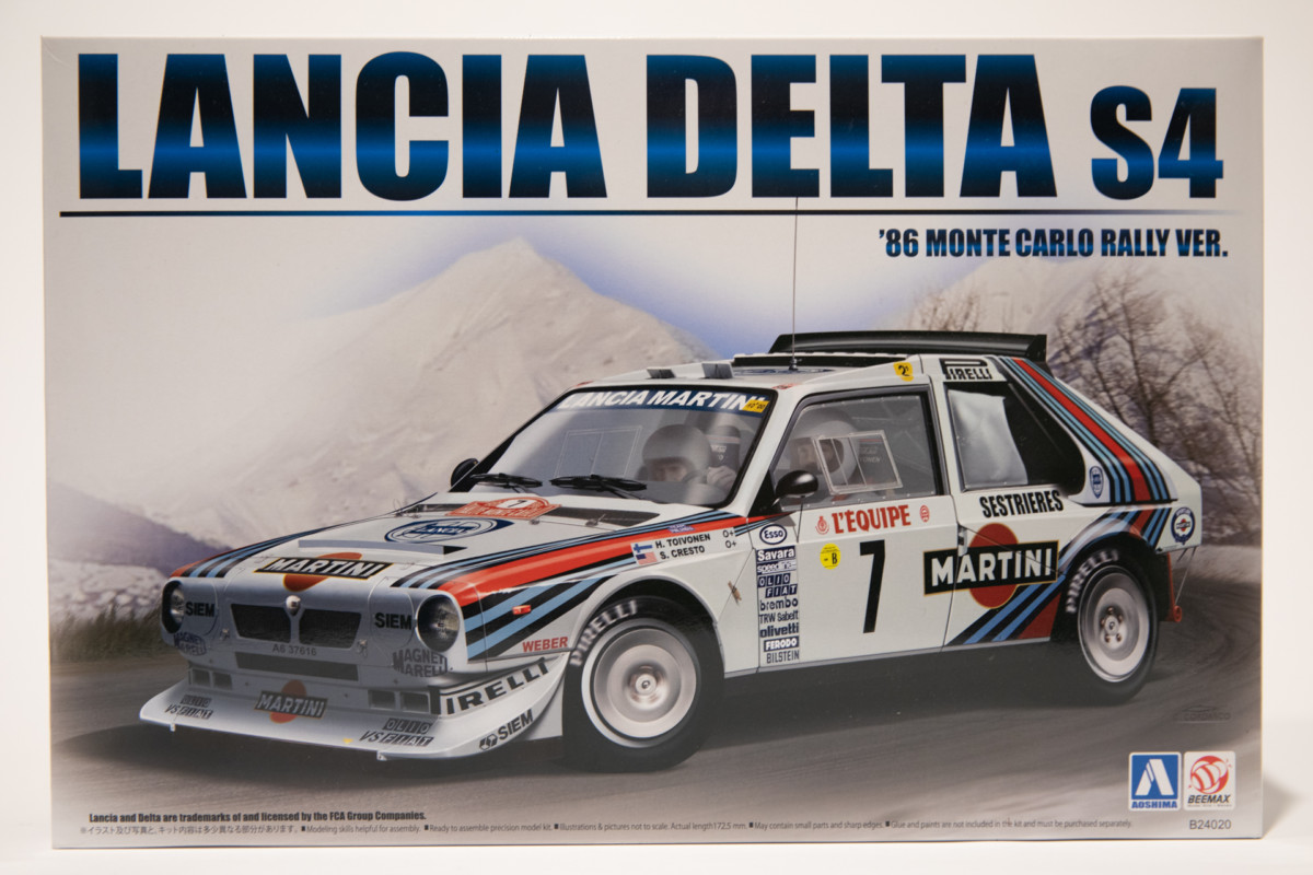 Aoshima Beemax 098851 1986 Lancia Delta S 4 Monte Carlo Rallye 1:24 #23 